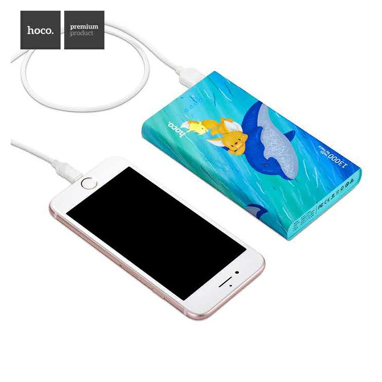 HOCO B12E-13000 Illustration Power Bank 13000mAh Mobile External Battery Dual USB - Fish Sporting-3