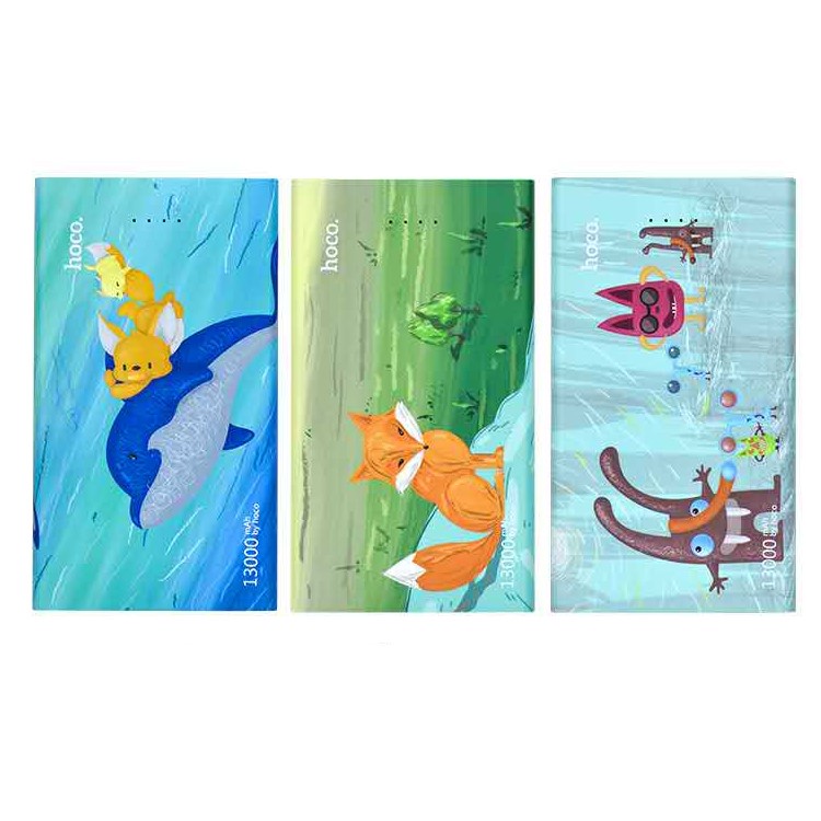 HOCO B12E-13000 Illustration Power Bank 13000mAh Mobile External Battery Dual USB - Fish Sporting-5