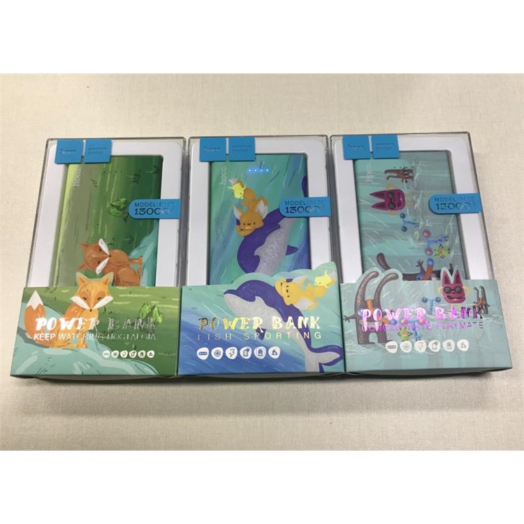 HOCO B12E-13000 Illustration Power Bank 13000mAh Mobile External Battery Dual USB - Fish Sporting-6