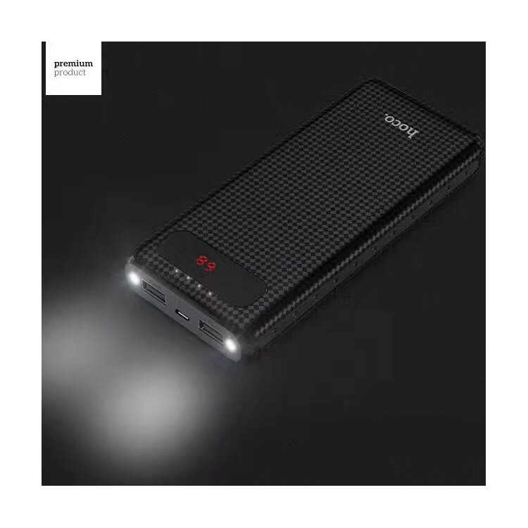 HOCO Mige LCD Power Bank 20000mAh Dual USB Charger for Samsung Huawei Etc (B20A-20000) - Black-2
