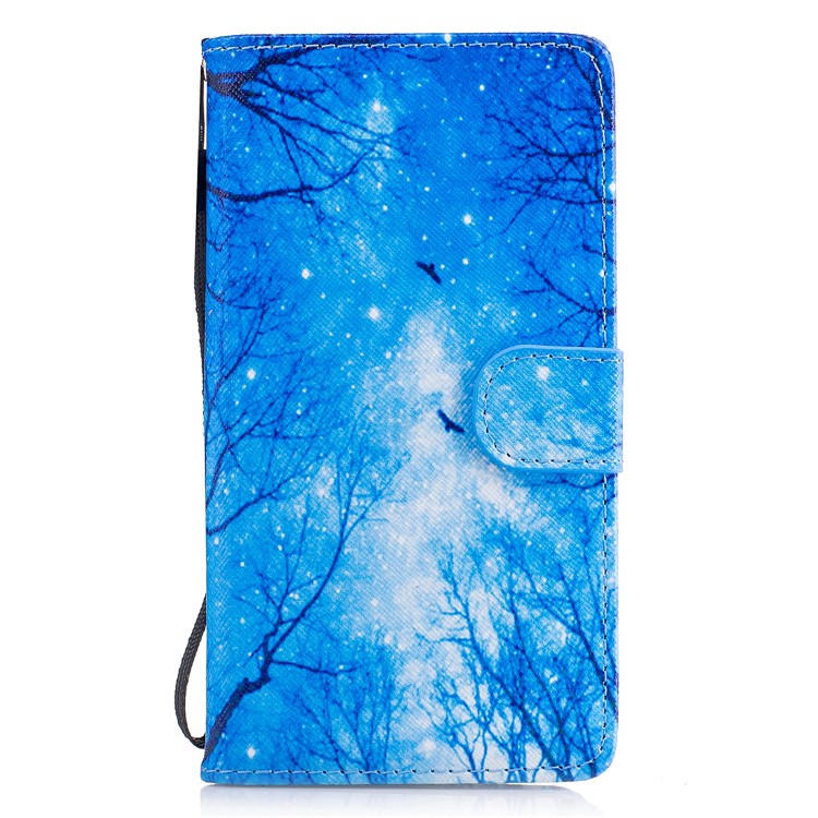 Pattern Printing Leather Wallet Case for Huawei P9 Lite/G9 Lite - Night Scene-1
