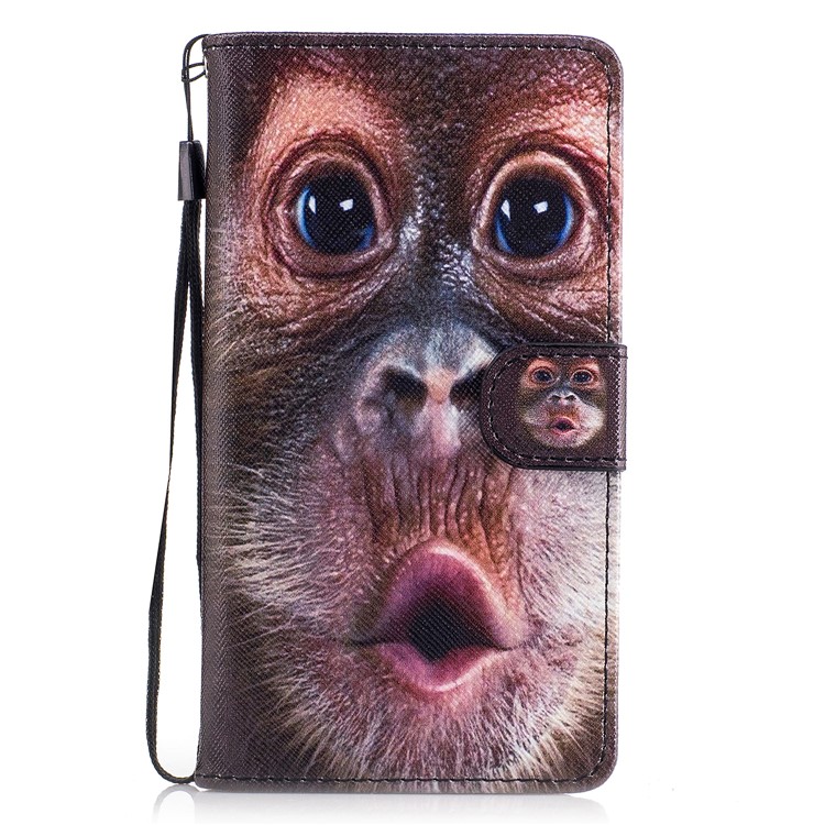 Pattern Printing Leather Wallet Cover for Huawei P9 Lite/G9 Lite - Monkey Pattern-1