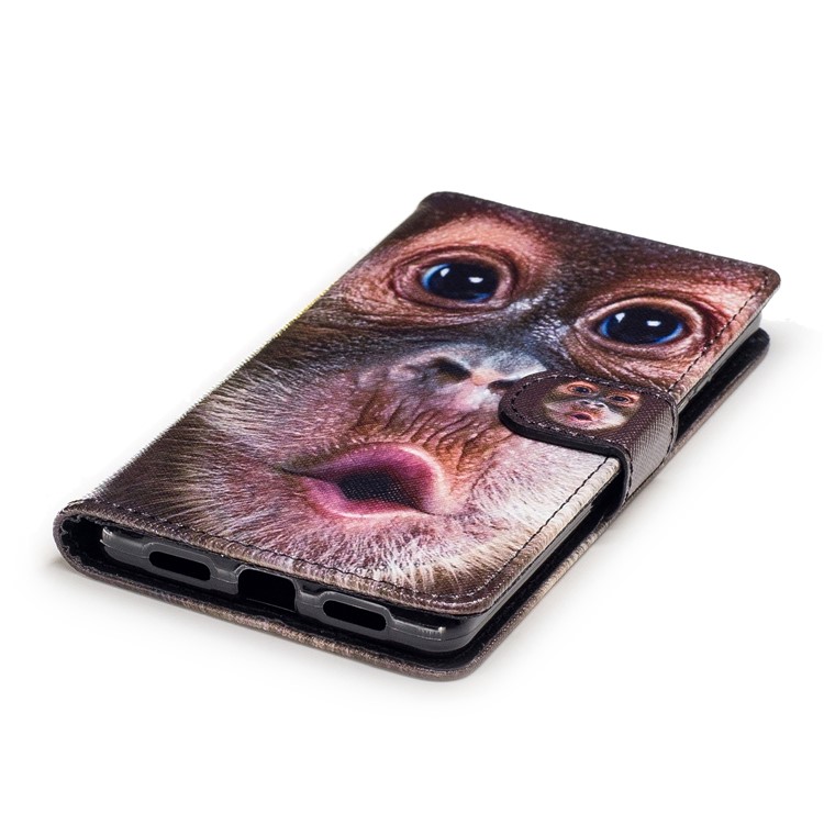 Pattern Printing Leather Wallet Cover for Huawei P9 Lite/G9 Lite - Monkey Pattern-5