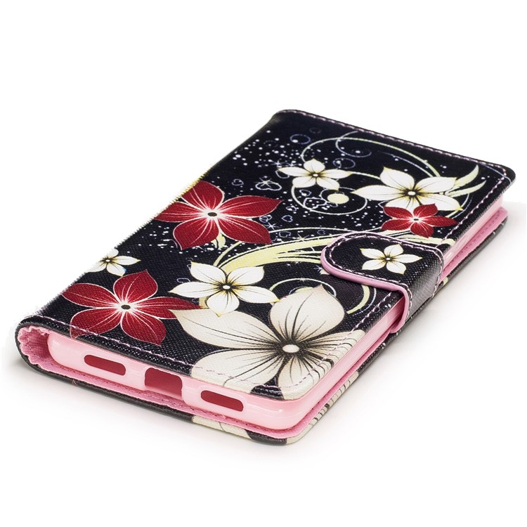 Pattern Printing Leather Card Holder Case for Huawei P9 Lite/G9 Lite - Flowers Pattern-5