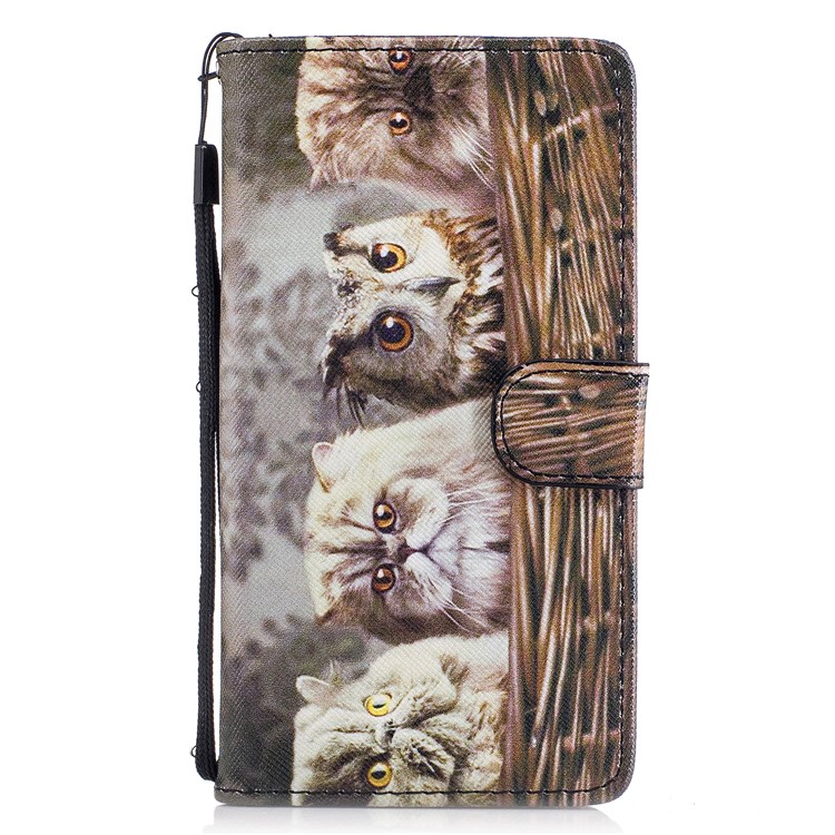 Pattern Printing PU Leather Wallet Case for Huawei P9 Lite/G9 Lite - Cat Pattern-1