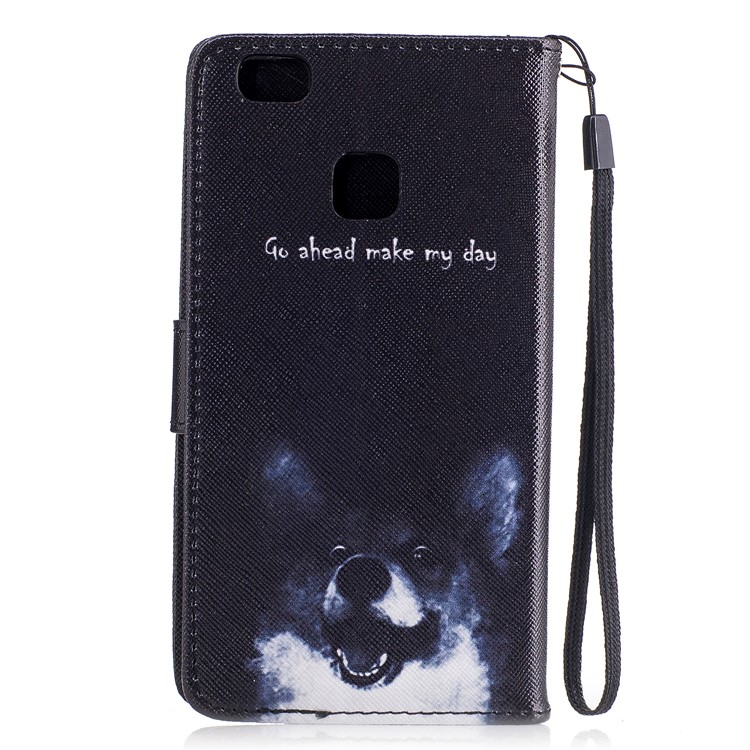 Pattern Printing Wallet Leather Stand Case for Huawei P9 Lite/G9 Lite - Go ahead Make My Day-2