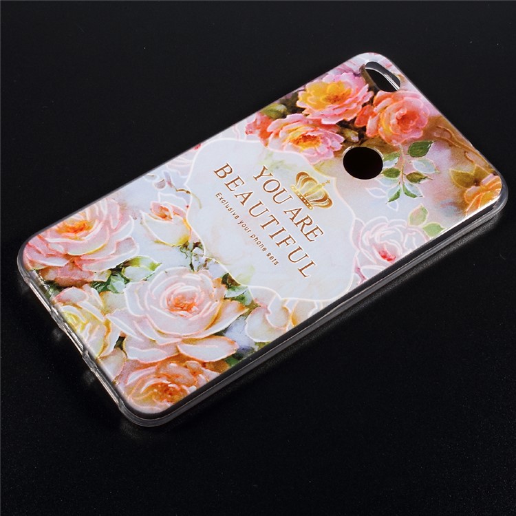 Embossed Pattern TPU Mobile Phone Shell for Huawei P8 Lite (2017) / Honor 8 Lite - You Are Beautiful-1