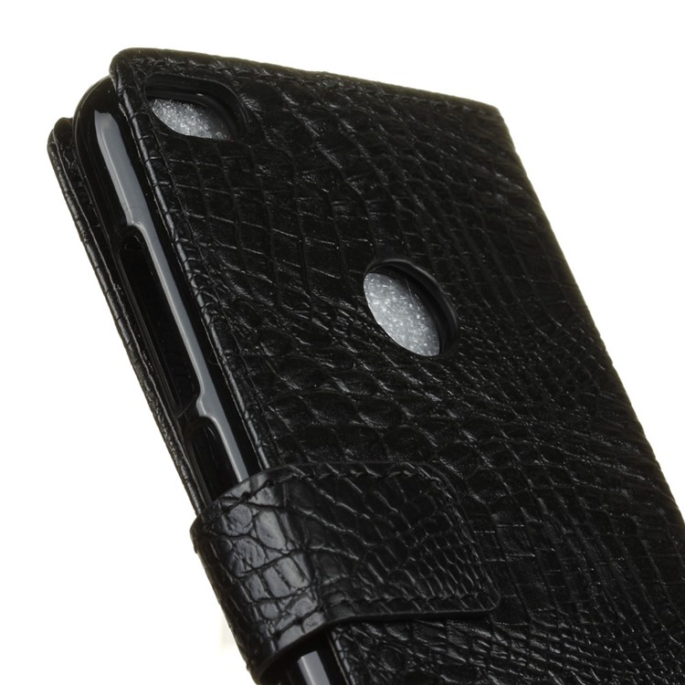 Crocodile Skin Wallet Leather Stand Mobile Casing for Huawei P9 Lite (2017) - Black-3