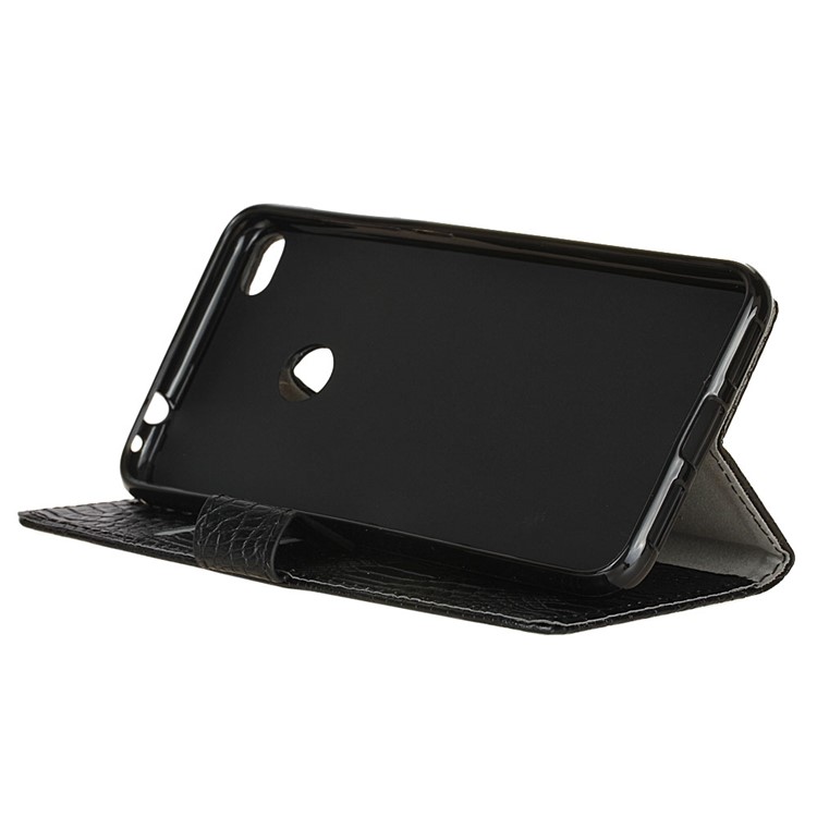 Crocodile Skin Wallet Leather Stand Mobile Casing for Huawei P9 Lite (2017) - Black-5