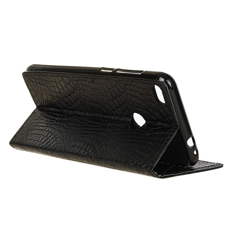 Crocodile Skin Wallet Leather Stand Mobile Casing for Huawei P9 Lite (2017) - Black-6