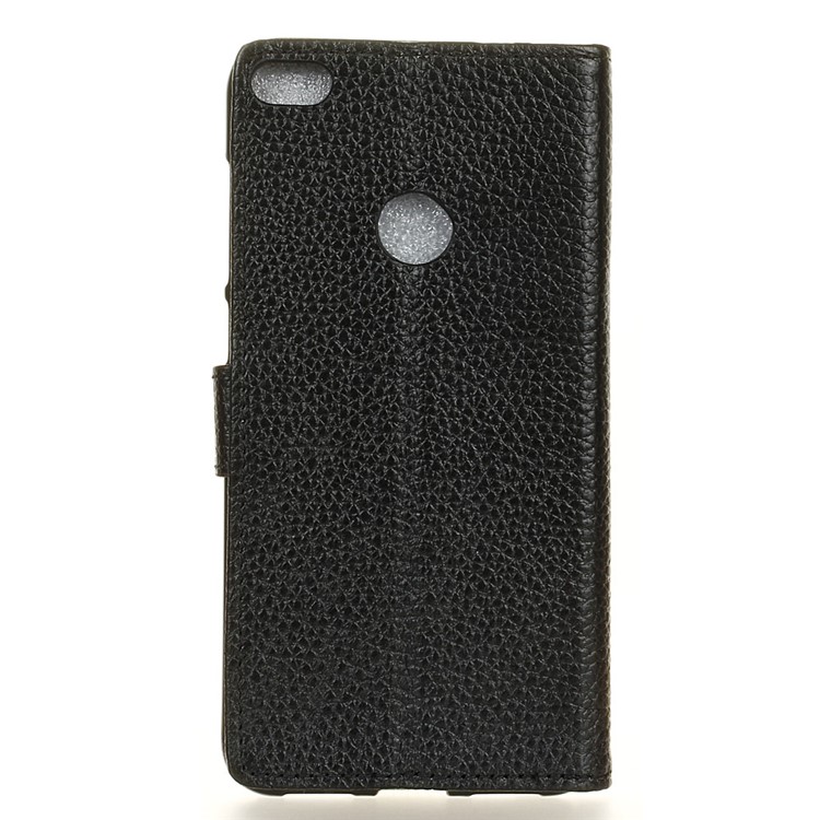 Litchi Grain Genuine Leather Wallet Stand Protective Cover for Huawei P9 Lite (2017) - Black-2