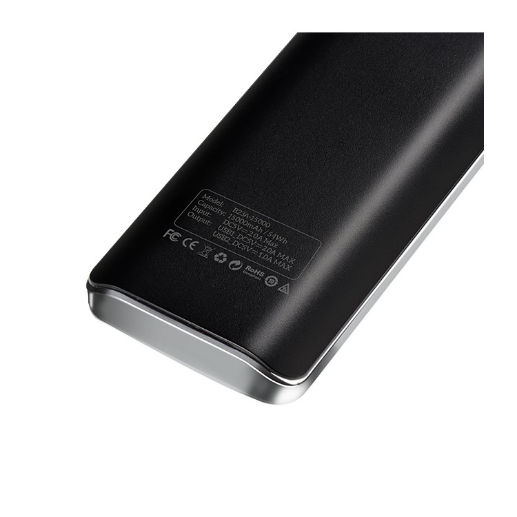 HOCO B23A-15000 2-Port USB 15000mAh Flowed Power Bank Charger for Samsung S8 etc. - Black-4