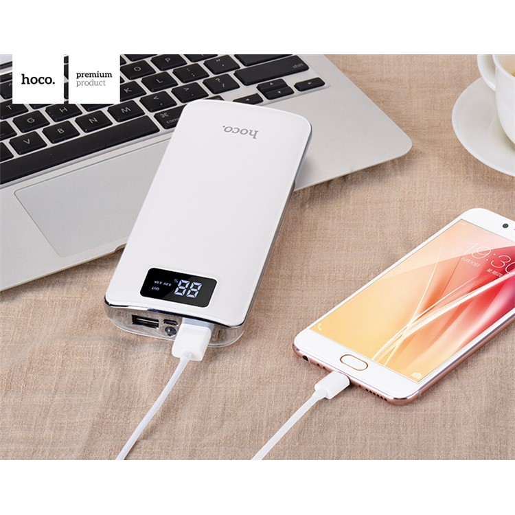 HOCO B23A-15000 2-Port USB 15000mAh Flowed Portable Battery Charger for Samsung S8 etc. - White-2