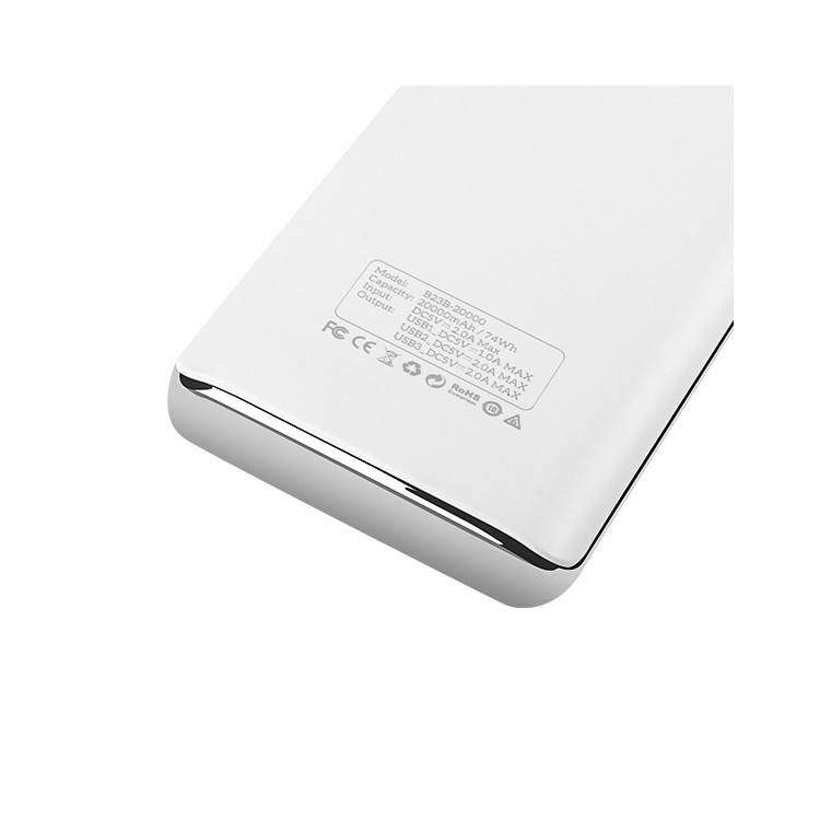 HOCO B23B-20000 20000mAh Flowed Power Bank with LED Display for Samsung S8 etc. - White-5