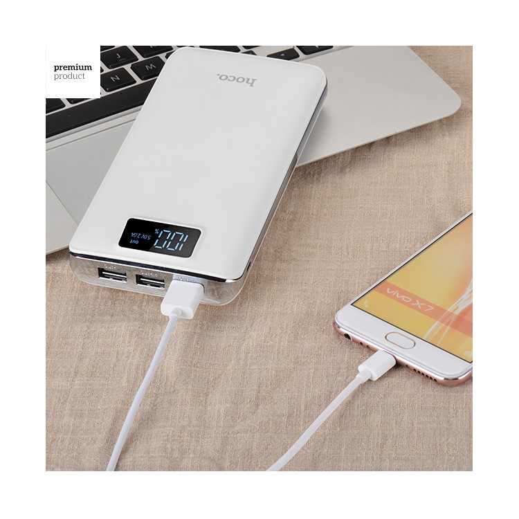 HOCO B23B-20000 20000mAh Flowed Power Bank with LED Display for Samsung S8 etc. - White-6