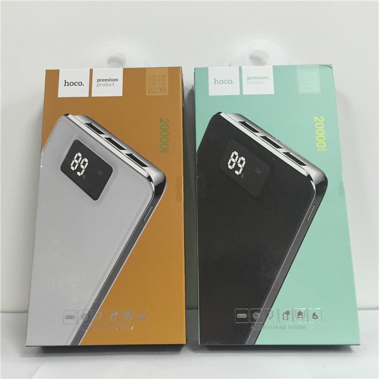 HOCO B23B-20000 20000mAh Flowed Power Bank with LED Display for Samsung S8 etc. - White-8