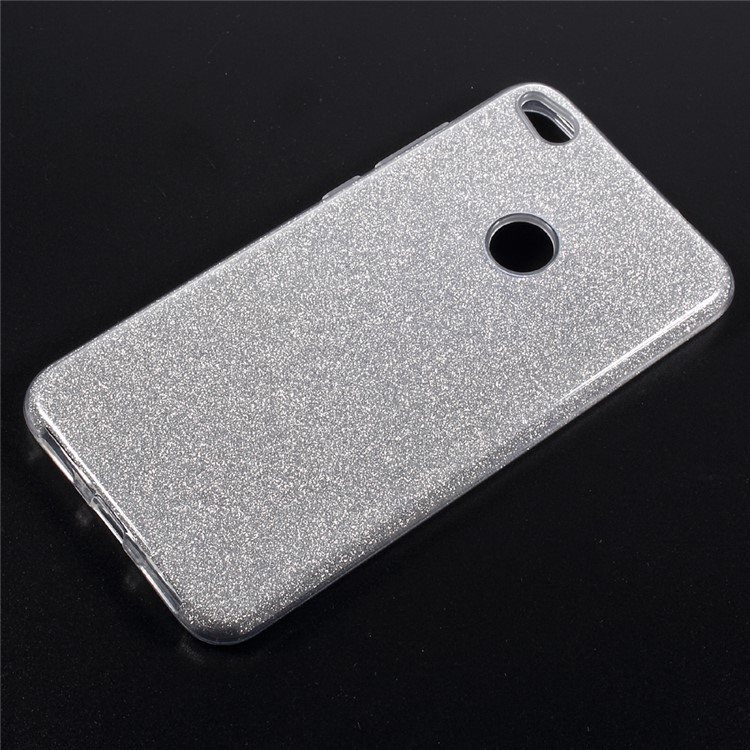 Glittery TPU + PC Hybrid Back Case for Huawei P8 Lite (2017) / Honor 8 Lite - Silver-2