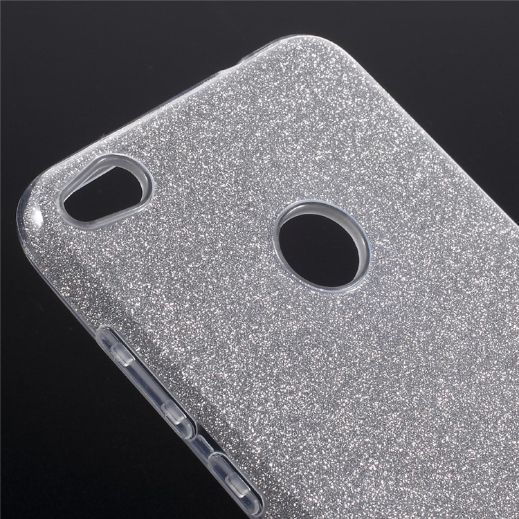 Glittery TPU + PC Hybrid Back Case for Huawei P8 Lite (2017) / Honor 8 Lite - Silver-4