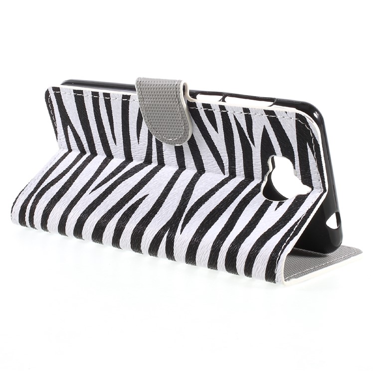Patterned Leather Wallet Shell with Stand for Huawei Y5 (2017) / Y6 (2017) - Zebra Stripes-4