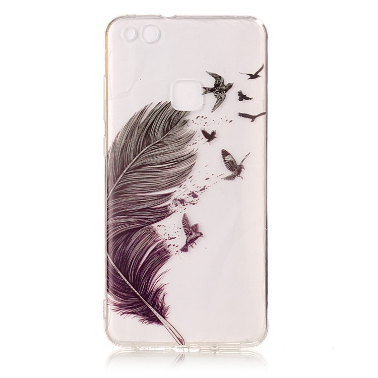 Pattern Printing IMD TPU Phone Shell Case for Huawei P10 Lite - Feather Pattern-2