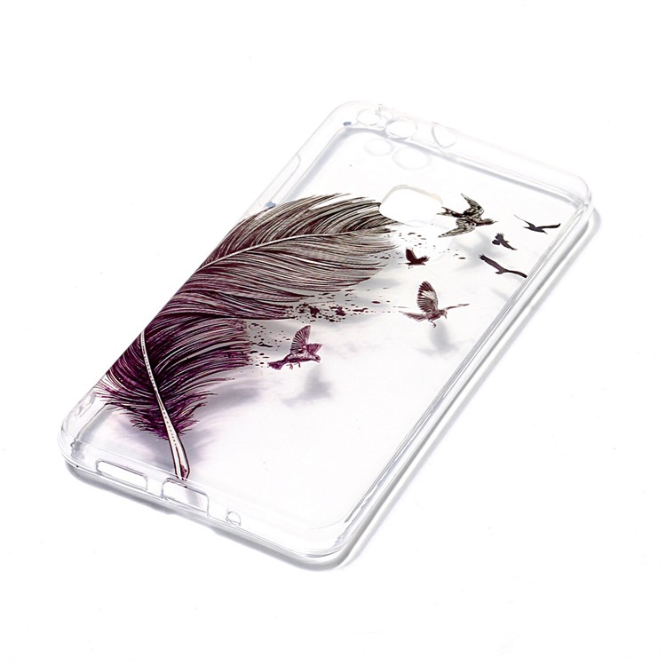 Pattern Printing IMD TPU Phone Shell Case for Huawei P10 Lite - Feather Pattern-3