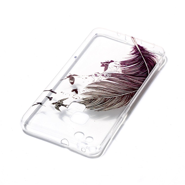 Pattern Printing IMD TPU Phone Shell Case for Huawei P10 Lite - Feather Pattern-4