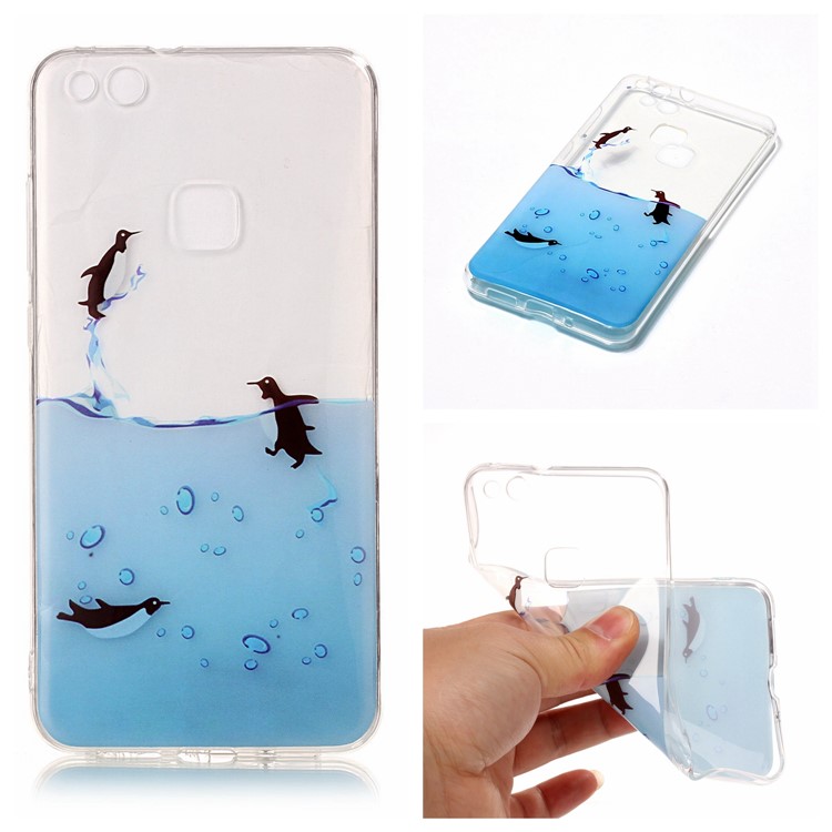 Pattern Printing IMD TPU Shell Phone Case for Huawei P10 Lite - Lovely Penguin-1