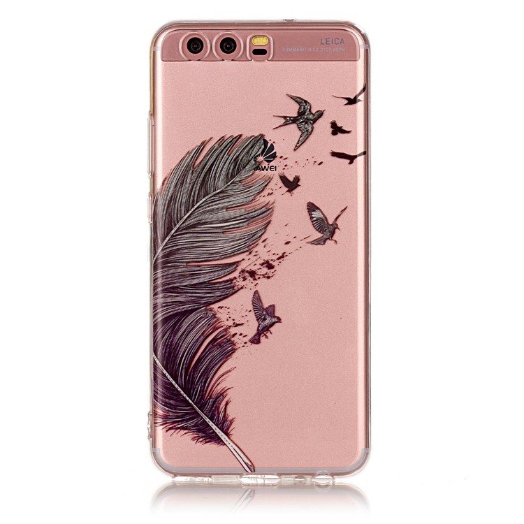 Pattern Printing IMD TPU Case Cover for Huawei P10 - Feather Pattern-2