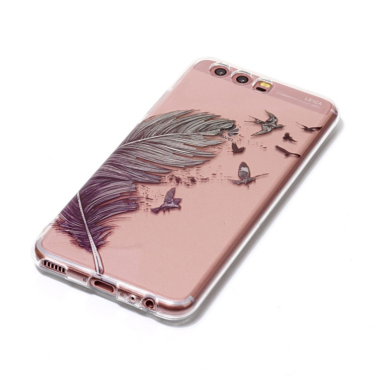 Pattern Printing IMD TPU Case Cover for Huawei P10 - Feather Pattern-3