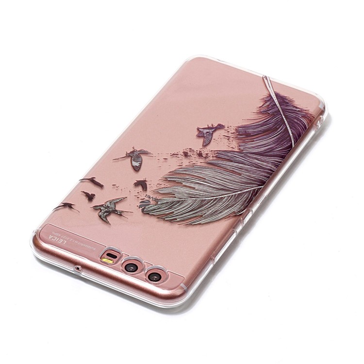 Pattern Printing IMD TPU Case Cover for Huawei P10 - Feather Pattern-4