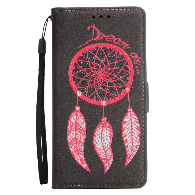 Dream Catcher Pattern Wallet Leather Case with Strap for Huawei Honor 8 - Black-2