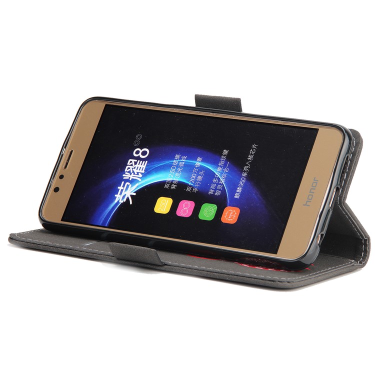 Dream Catcher Pattern Wallet Leather Case with Strap for Huawei Honor 8 - Black-5
