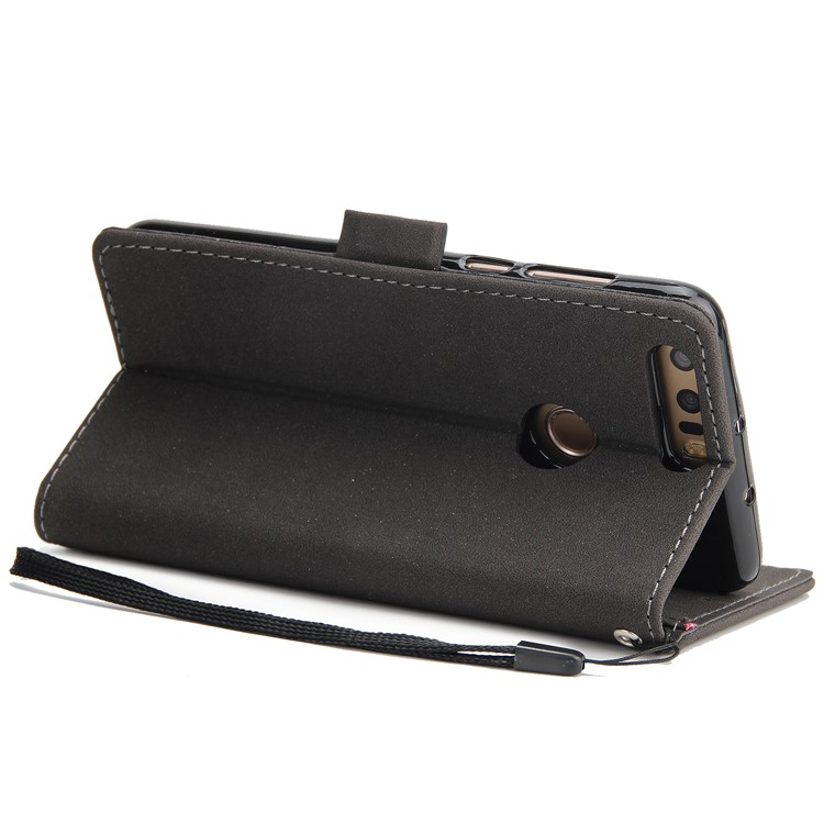 Dream Catcher Pattern Wallet Leather Case with Strap for Huawei Honor 8 - Black-6