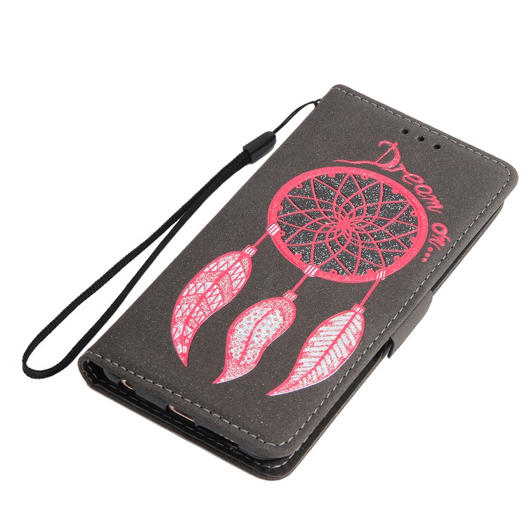 Dream Catcher Pattern Wallet Leather Case with Strap for Huawei Honor 8 - Black-7