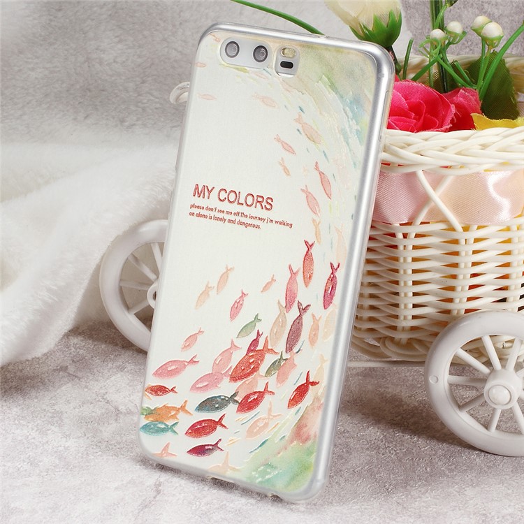Softlyfit Embossed TPU Phone Accessory Case for Huawei P10 - The Journey of Fish-1
