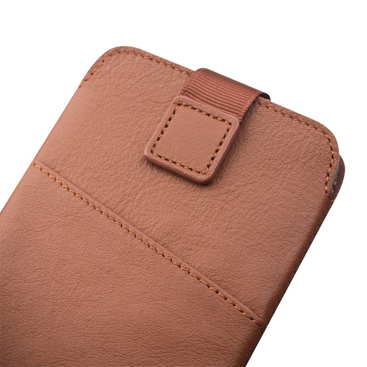 QIALINO Genuine Leather Universal Pouch Case for Huawei Honor 8 Pro / Honor V9, Size: 158 x 80mm - Brown-4