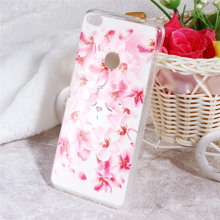 Softlyfit Embossed TPU Mobile Phone Case for Huawei P8 Lite (2017) / Honor 8 Lite - Peach Flowers-1