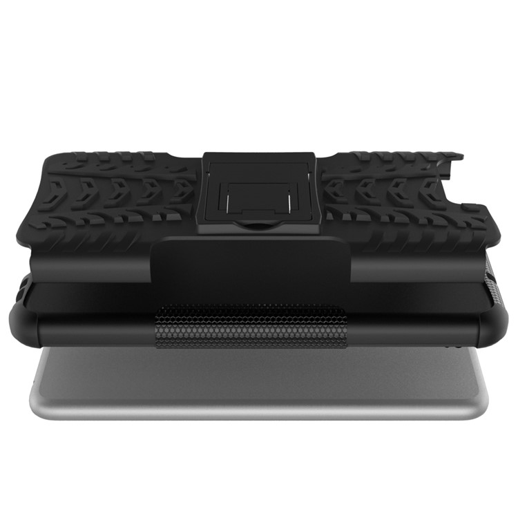 For Huawei P10 Tyre Pattern Kickstand PC + TPU Phone Case - Black-7