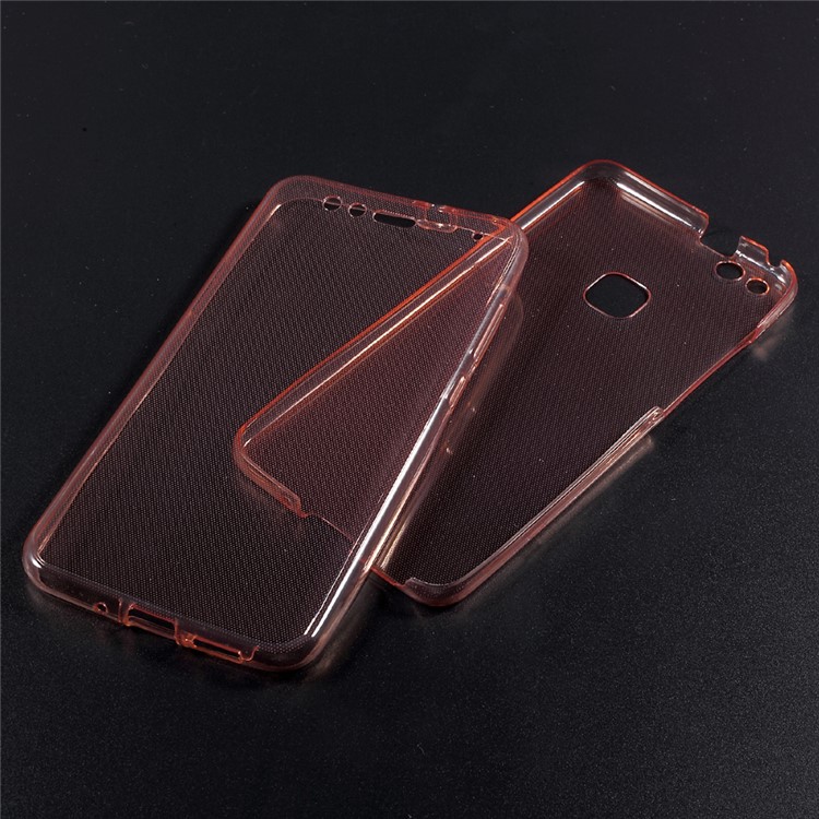 Clear Touchable Front + Back TPU Gel Phone Case for Huawei P10 Lite - Rose Gold-1
