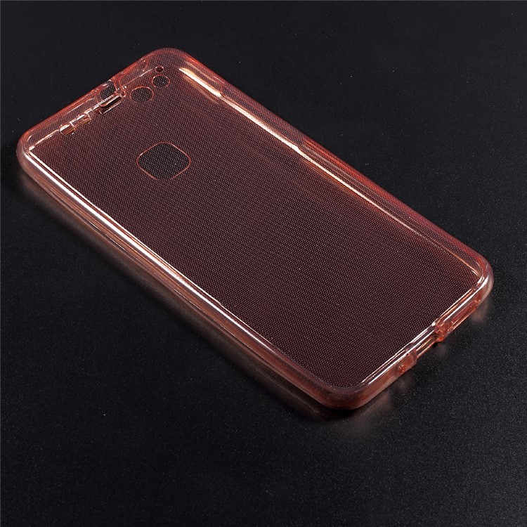 Clear Touchable Front + Back TPU Gel Phone Case for Huawei P10 Lite - Rose Gold-2