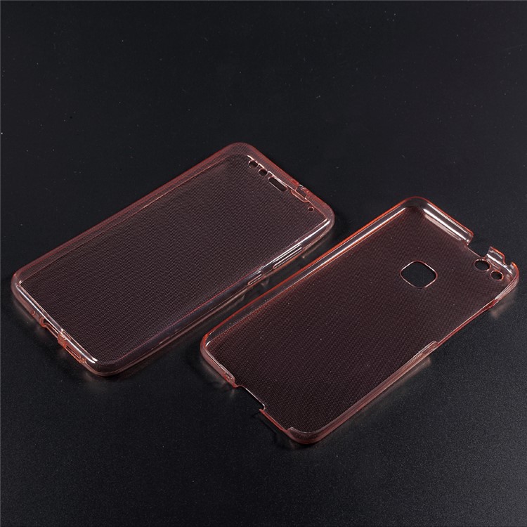 Clear Touchable Front + Back TPU Gel Phone Case for Huawei P10 Lite - Rose Gold-4