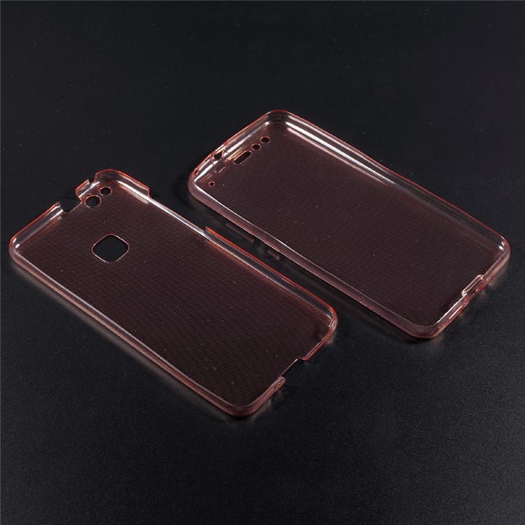 Clear Touchable Front + Back TPU Gel Phone Case for Huawei P10 Lite - Rose Gold-5