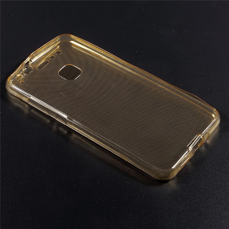2-in-1 Touchable Clear TPU Full Protective Mobile Phone Case for Huawei P10 Lite - Gold-3