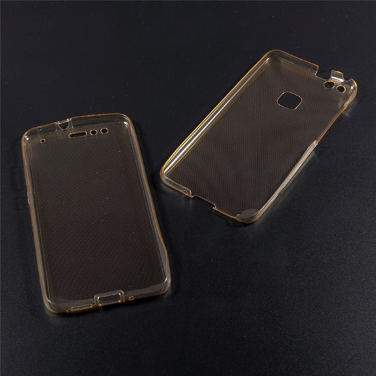 2-in-1 Touchable Clear TPU Full Protective Mobile Phone Case for Huawei P10 Lite - Gold-5