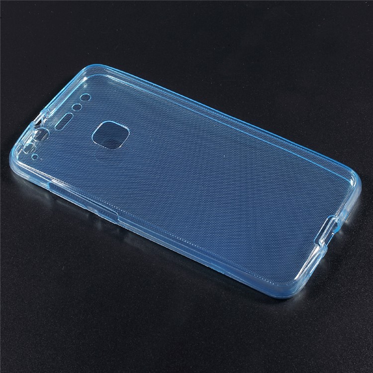 Clear Touchable Front + Back 2-Piece TPU Case for Huawei P10 Lite - Blue-3