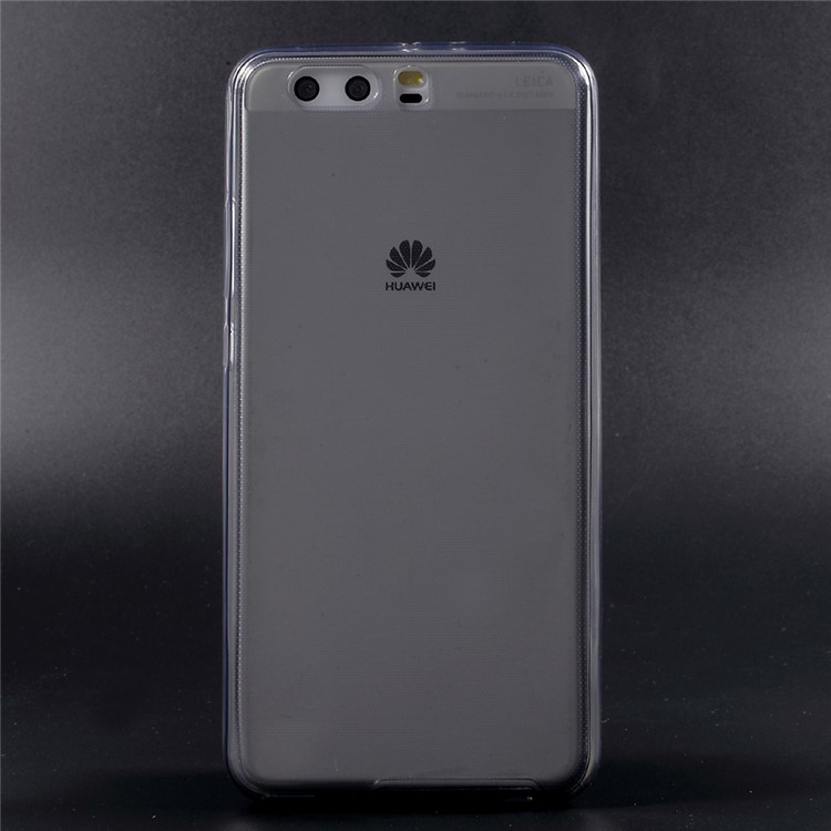 Clear Touchable Front + Back TPU Gel Case for Huawei P10 Plus - Grey-1