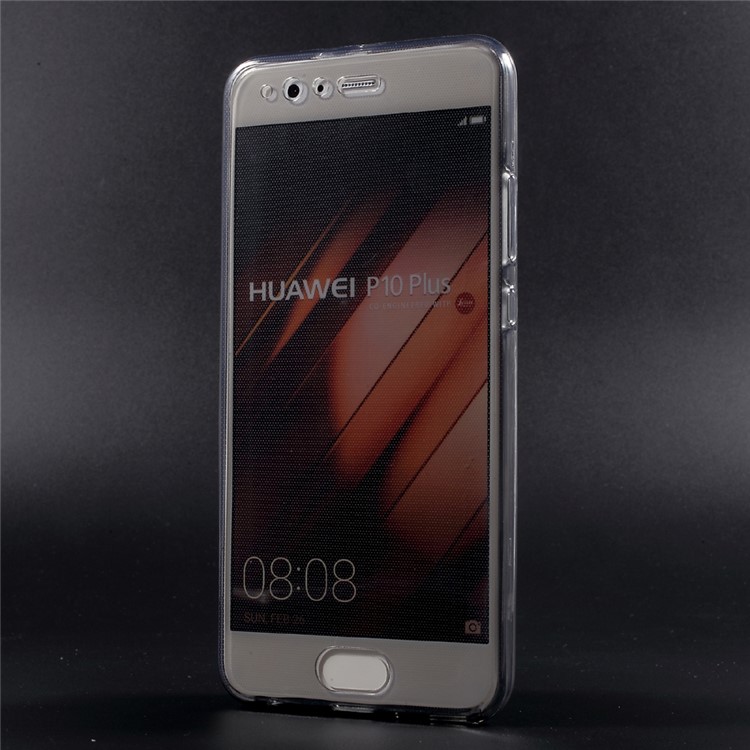 Clear Touchable Front + Back TPU Gel Case for Huawei P10 Plus - Grey-2