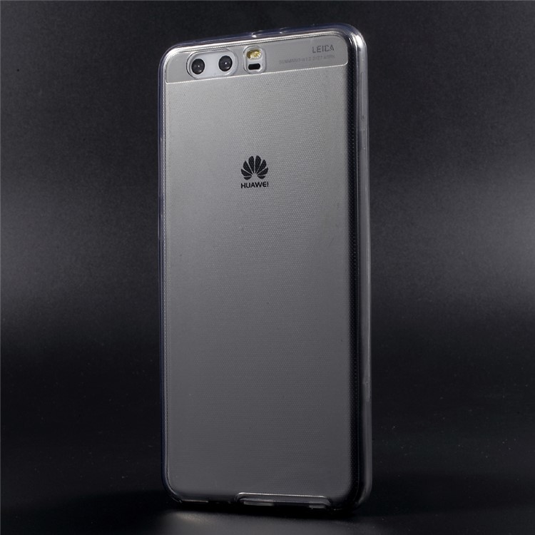 Clear Touchable Front + Back TPU Gel Case for Huawei P10 Plus - Grey-3