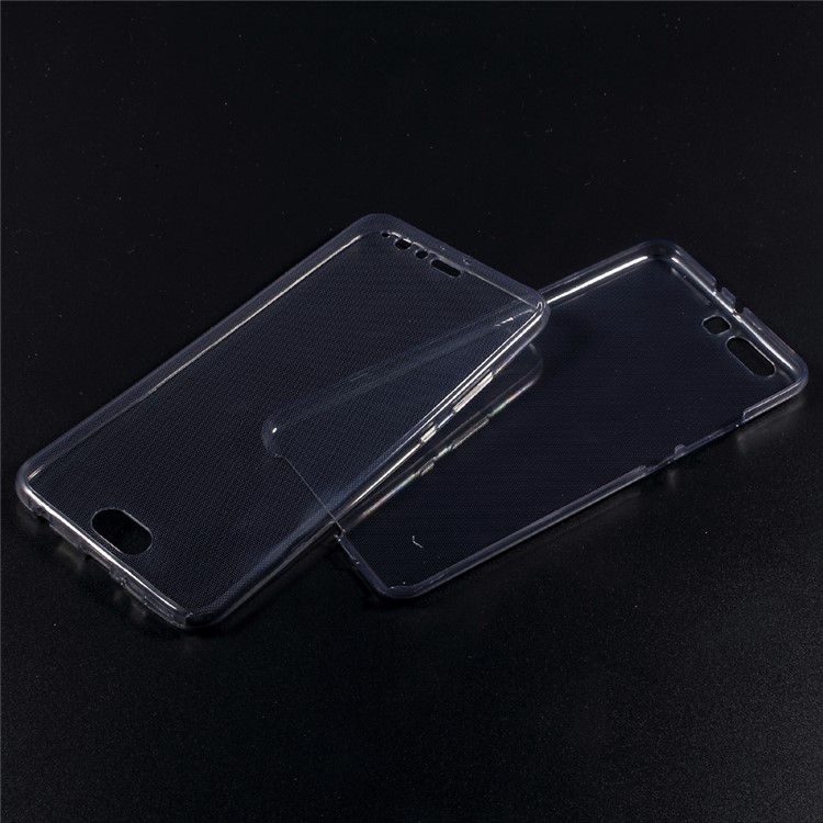 Clear Touchable Front + Back TPU Gel Case for Huawei P10 Plus - Grey-5
