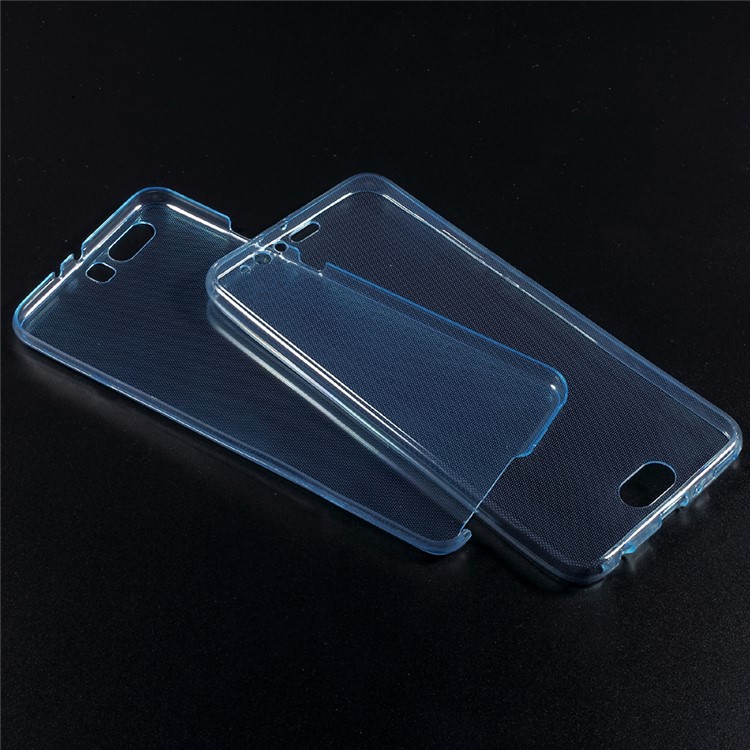 Touchable Gel TPU Front + Back Phone Shell for Huawei P10 Plus - Blue-5